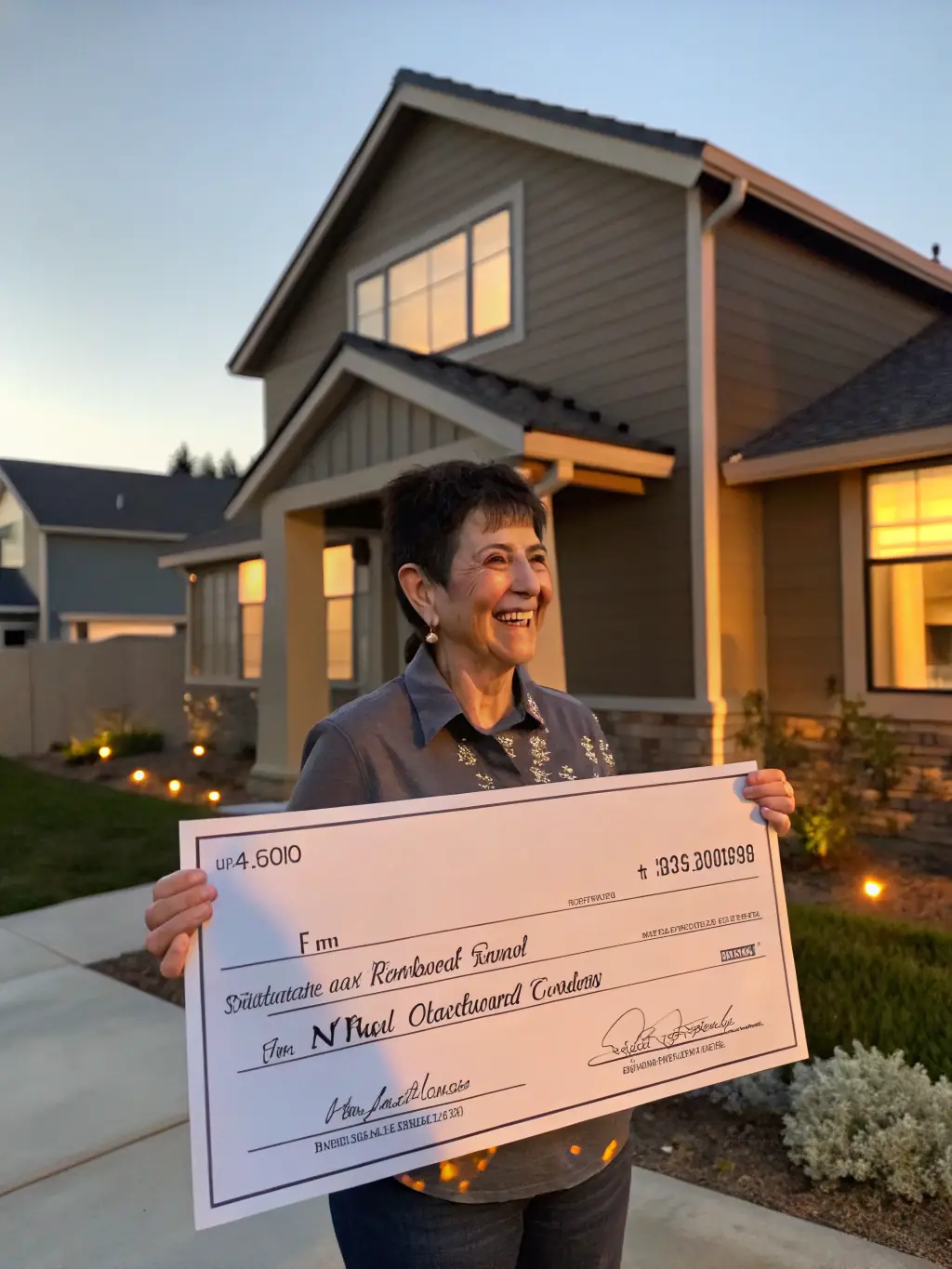 An image of a homeowner receiving a check, symbolizing the final step of the process and the immediate financial benefit.