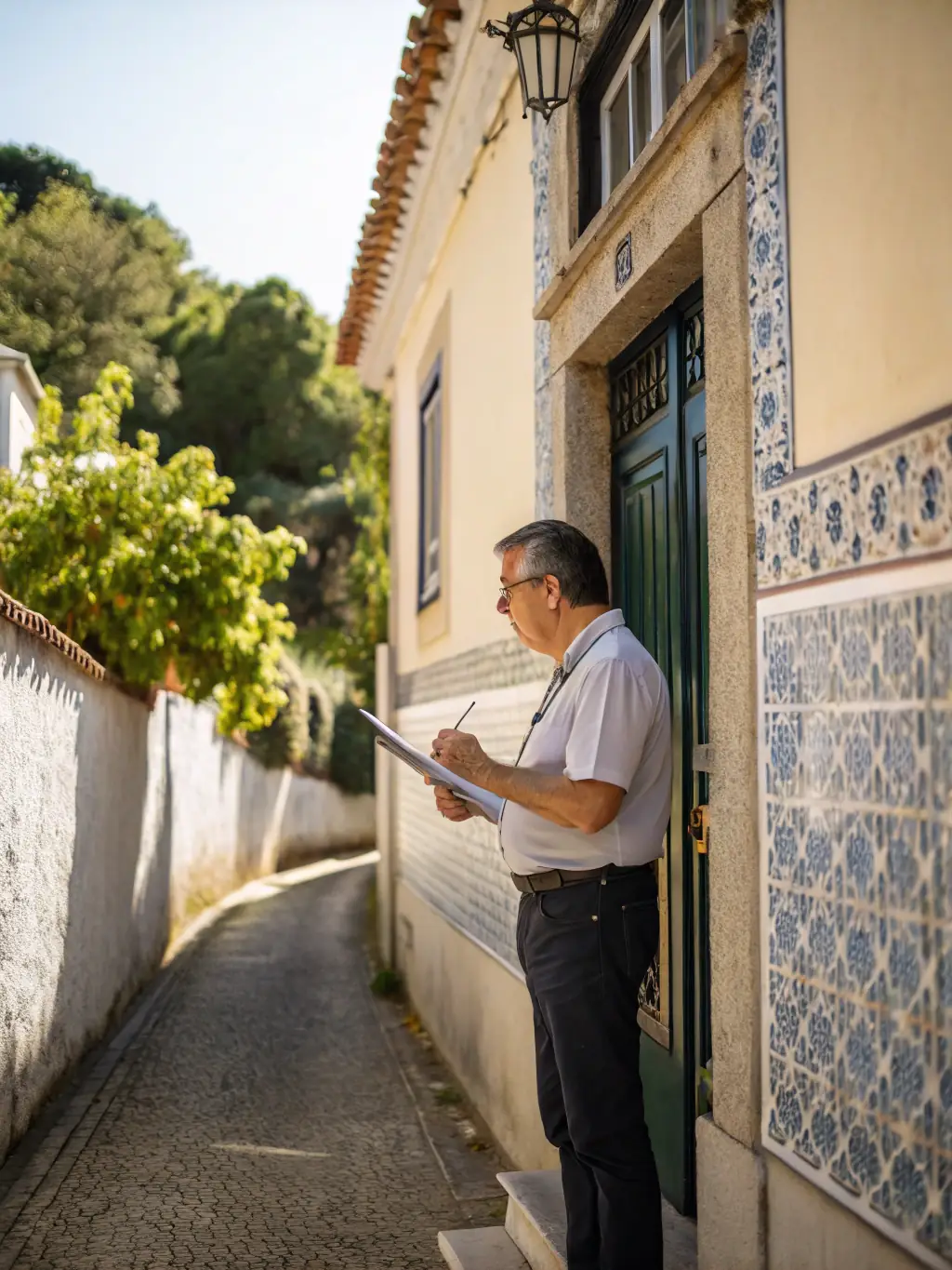 An image showing a Paidin48 representative conducting a quick walk-through of a home, emphasizing the speed and efficiency of the evaluation process.